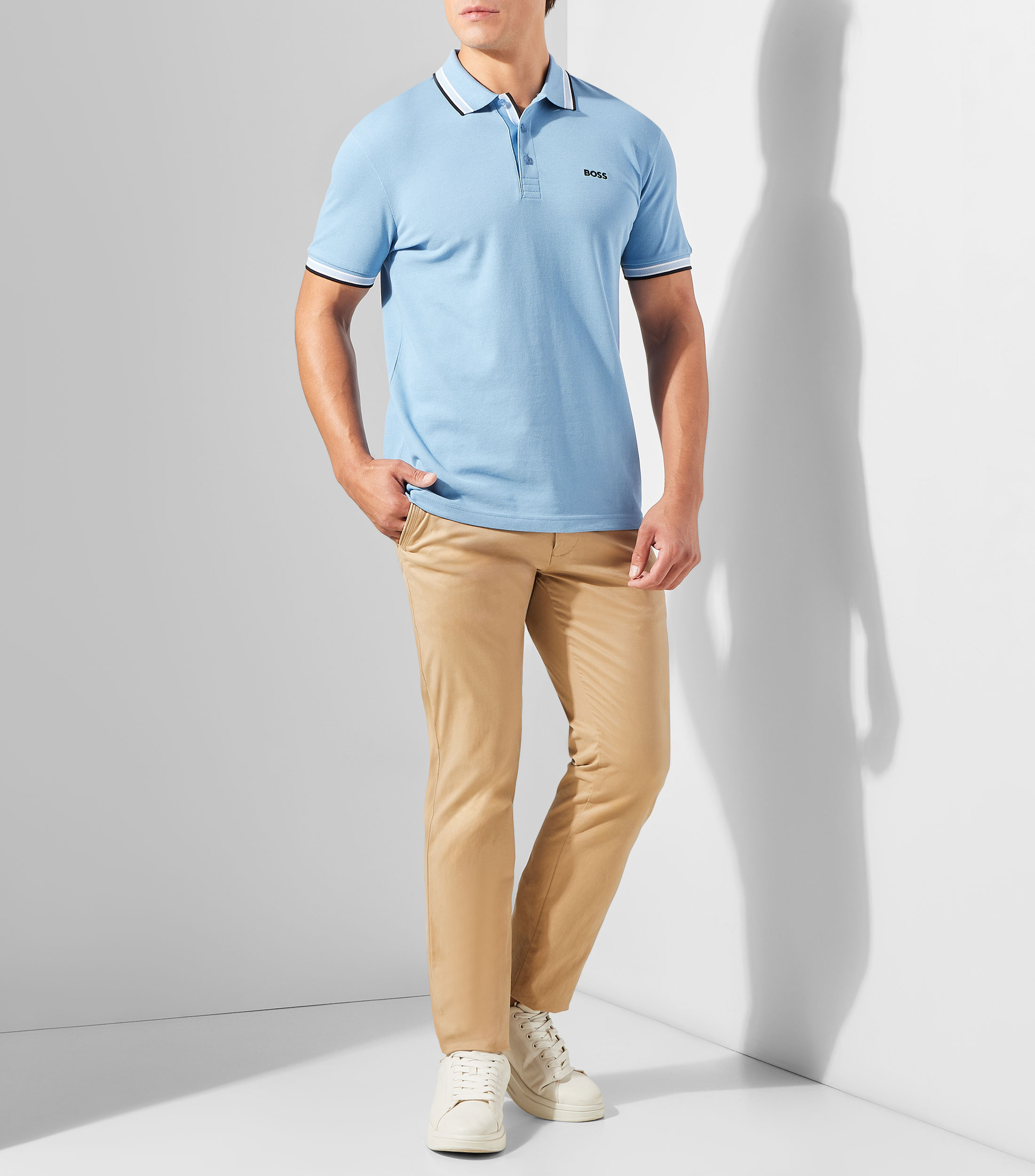 Playera tipo polo manga corta lisa Hombre